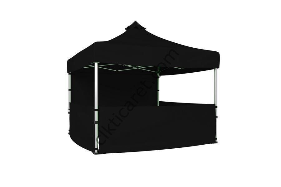 CLK 4x4 40 mm Katlanabilir Tente Gazebo Çadır Gazebo Çadır 1 Tam Duvar 3 Yarım Duvar Siyah