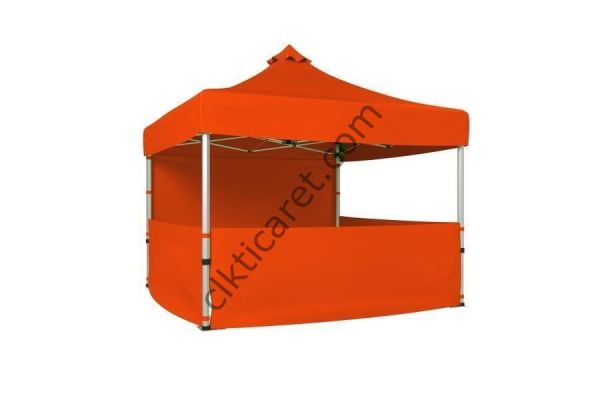 CLK 4x4 40 mm Katlanabilir Tente Gazebo Çadır Gazebo Çadır 1 Tam Duvar 3 Yarım Duvar Turuncu