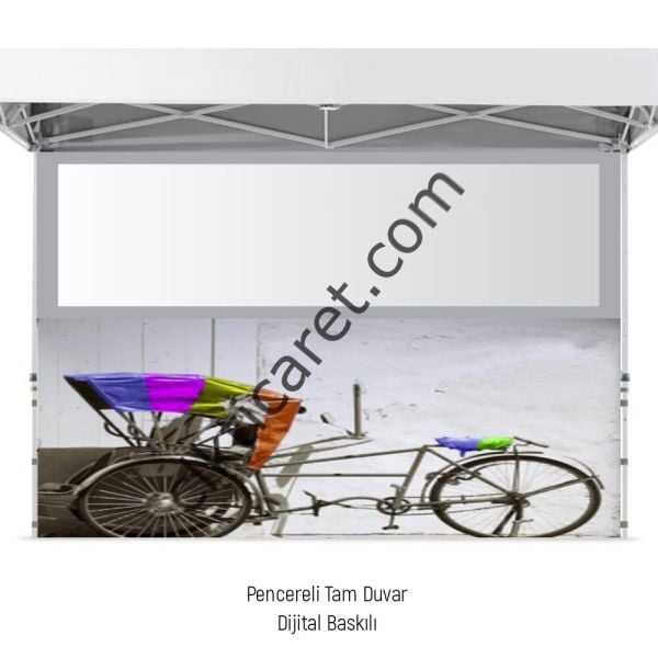 CLK 5x10 Metre Kalın 52mm Alüminyum Profil Logo Baskılı Gazebo Çadır Portatif Tente Set