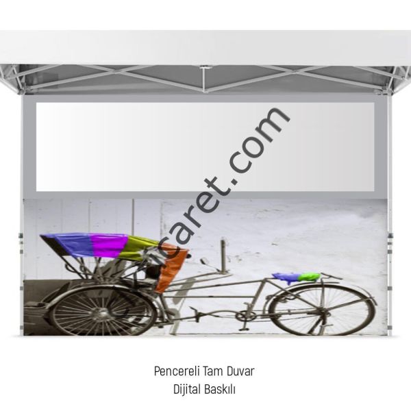 CLK 5x10 Metre Kalın 52mm Alüminyum Profil Logo Baskılı Gazebo Çadır Portatif Tente Set