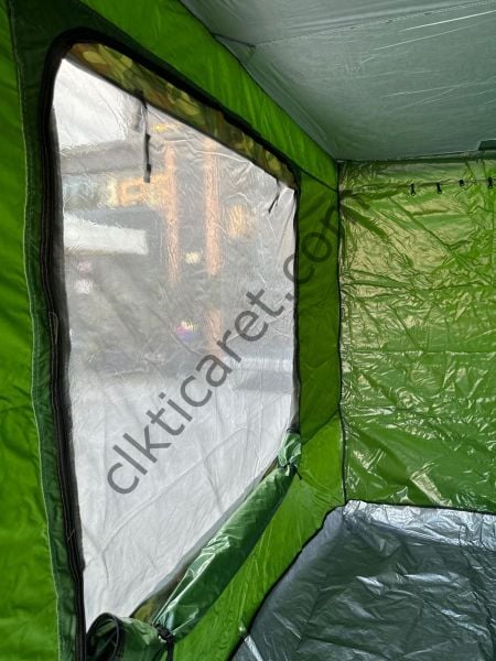 CLK 3x3 40 mm Profil Katlanır Gazebo Portatif Kamp Çadır Haki Yeşil Kamuflaj Detay