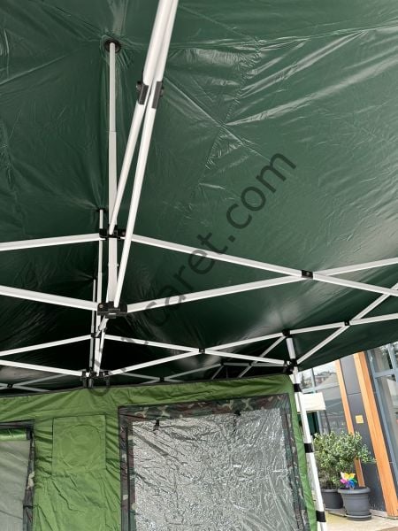 CLK 3x6 Verendalı 40 mm Profil Portatif Katlanır Gazebo Kamp Çadır Yeşil