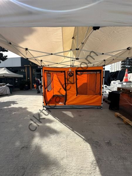 CLK 3x6 Verendalı 30 mm Profil Portatif Katlanır Gazebo Kamp Çadır Turuncu