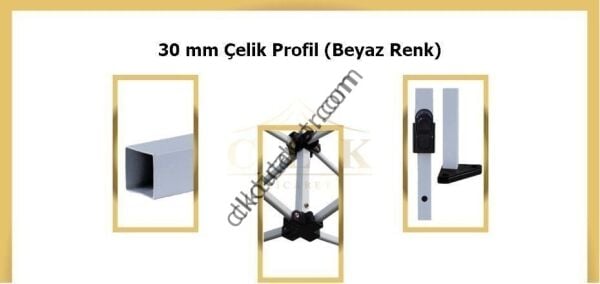 CLK 4x6 40 mm Katlanabilir Tente Gazebo Çadır Gazebo Çadır 1 Tam Duvar 3 Yarım Duvar