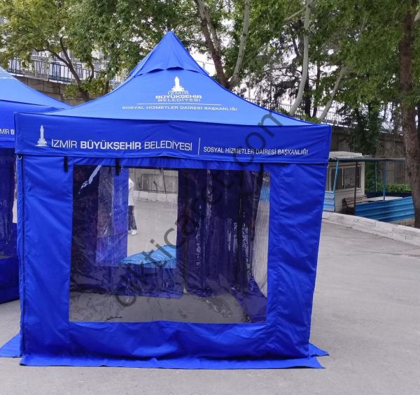 CLK 3x3 mt Tavan Logo Baskılı Gazebo Katlanabilir Tente Stand Tanıtım Fuar Çadırı