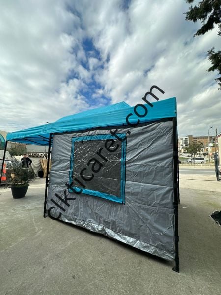 CLK 3x6 Verendalı 40 mm Profil Katlanır Portatif Gazebo Kamp Çadır Açık Gri