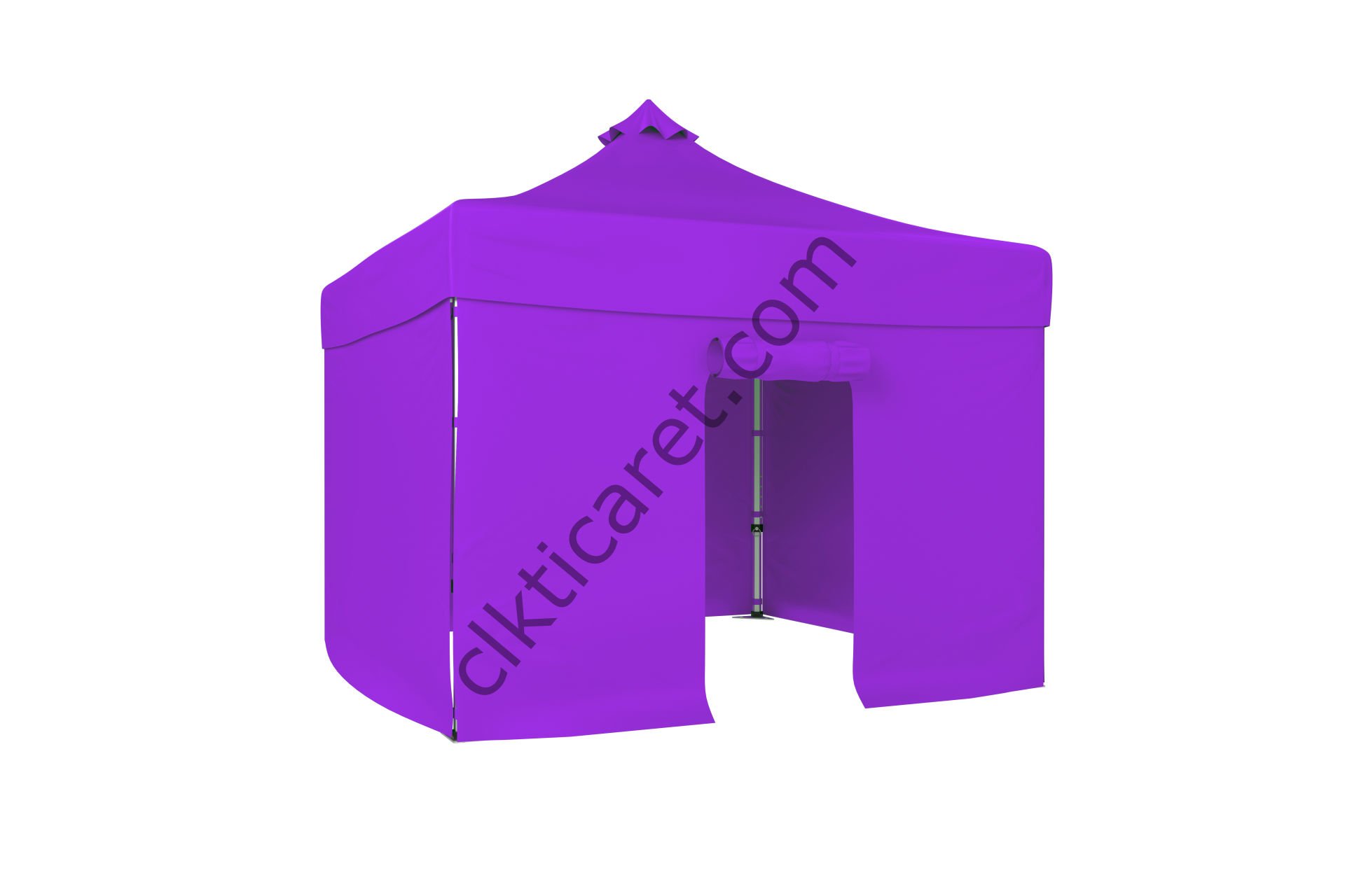 CLK 3x3 Katlanabilir Tente Gazebo Portatif Çadır 30 mm 3 Yan Kapalı 1 Kapılı Lila