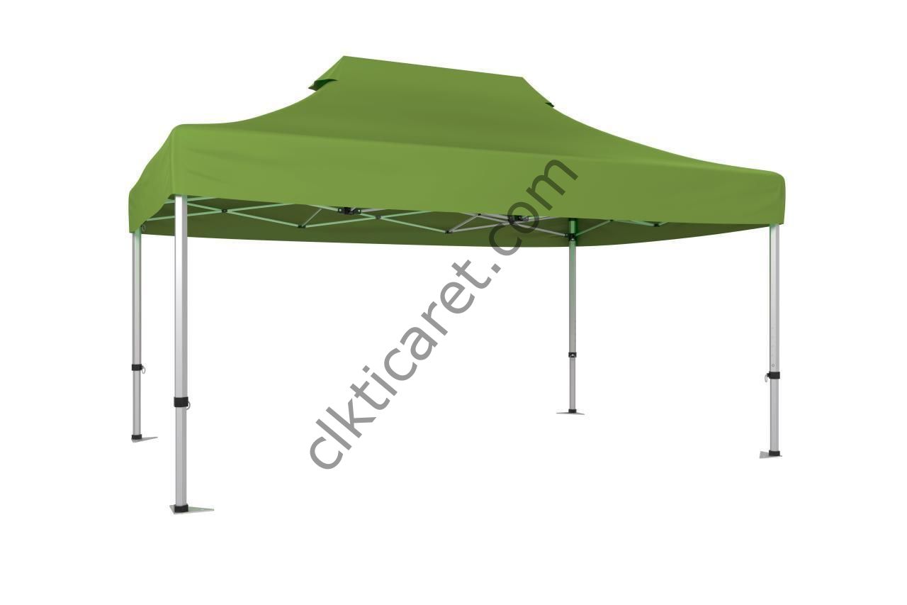 CLK 3x4,5 40 mm Katlanabilir Tente Gazebo Çadır Haki Askeri Yeşil