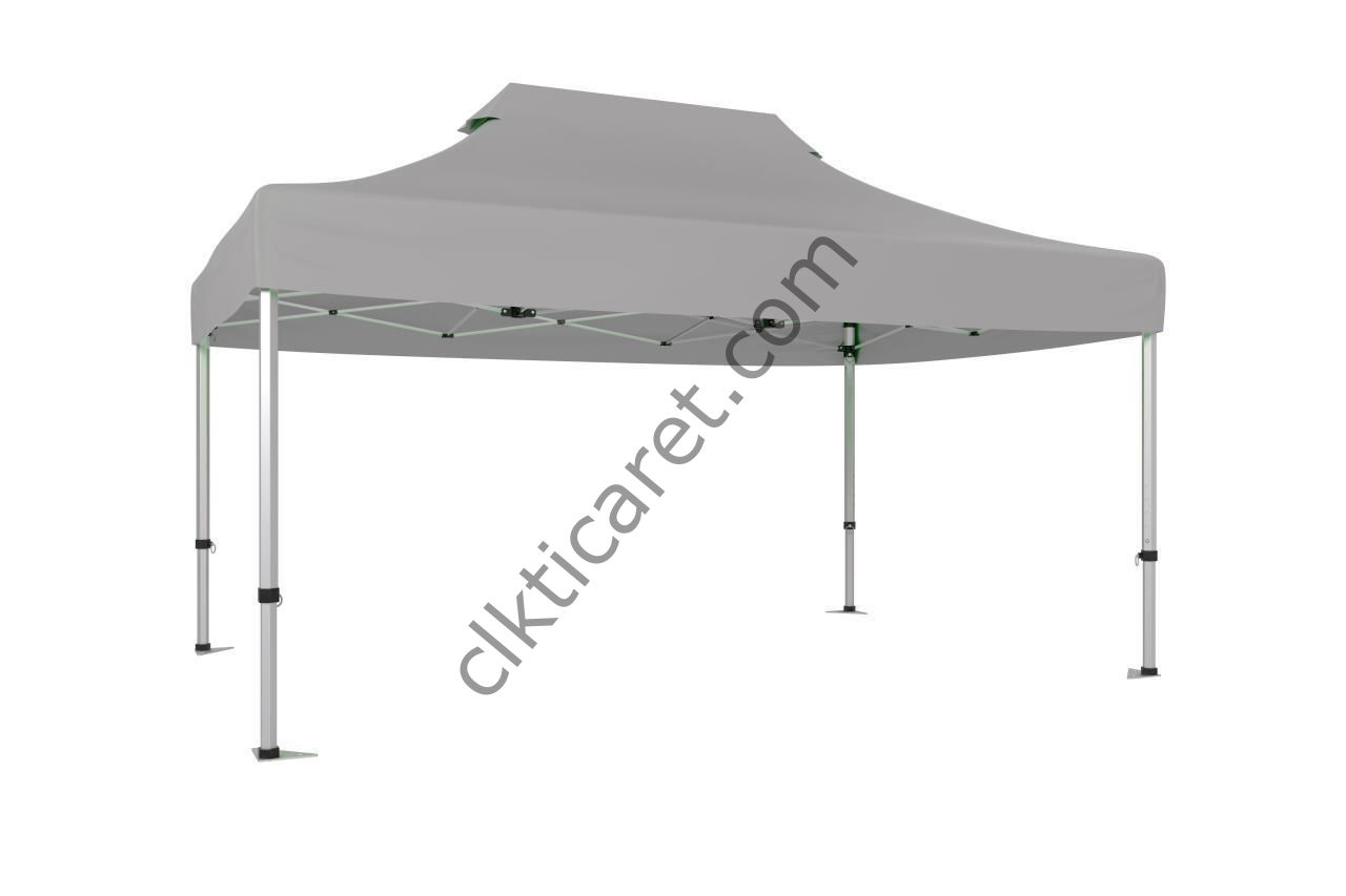 CLK 3x4,5 40 mm Katlanabilir Tente Gazebo Çadır Açık Gri