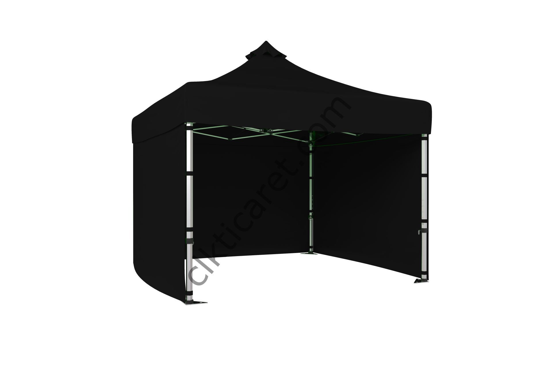 CLK 3x3 Katlanabilir Tente Gazebo Portatif Çadır 30 mm 3 Yan Kapalı Siyah