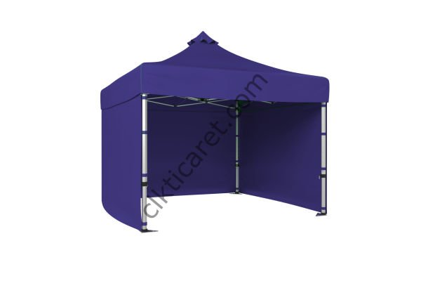 CLK 3x3 Katlanabilir Tente Gazebo Portatif Çadır 30 mm 3 Yan Kapalı Lacivert
