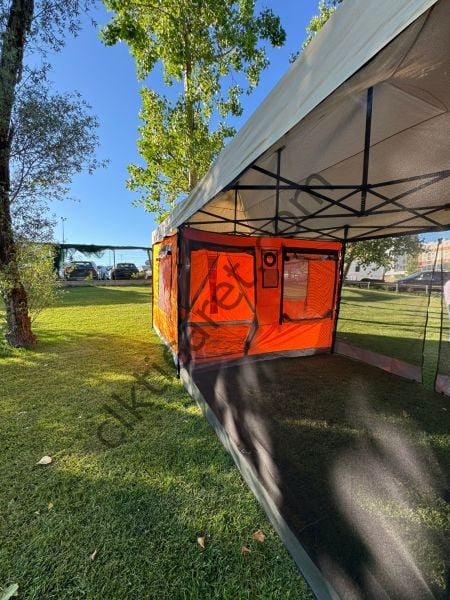 CLK 3x6 Metre 40 mm Verendalı Gazebo Portatif Kamp Çadırı Sineklikli Model