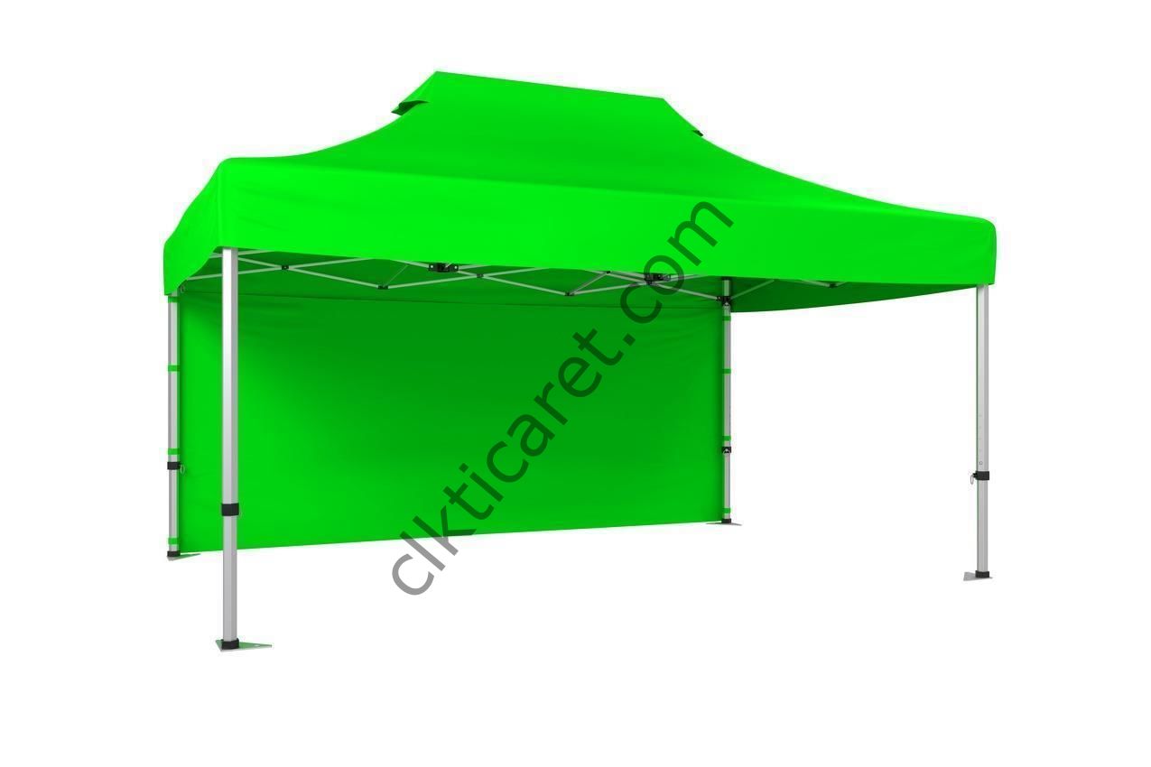 CLK 3x4,5 40 mm Katlanabilir Tente Gazebo Çadır Gazebo Çadır Arkası Kapalı Açık Yeşil