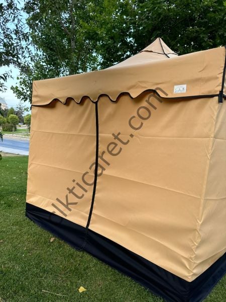 CLK 3x3 30 mm Garden Perdeler Hareketli Sürgülü Katlanabilir Tente Bahçe Çadırı Bej
