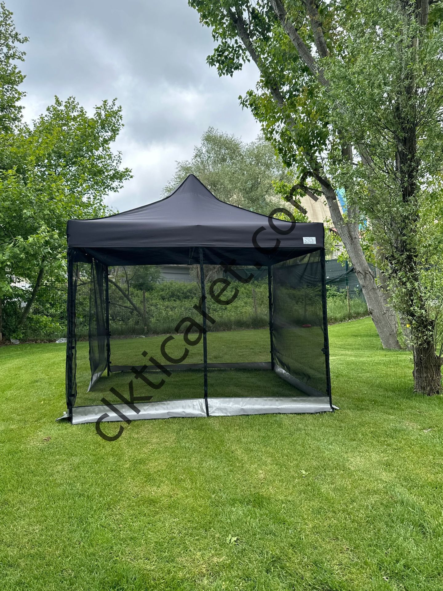CLK 3x3 40 mm Dekoratif Gazebo Çadır Bungalow Garden Model Sineklikli Perde Katlanır Portatif Bahçe Çadır Tente Çardak