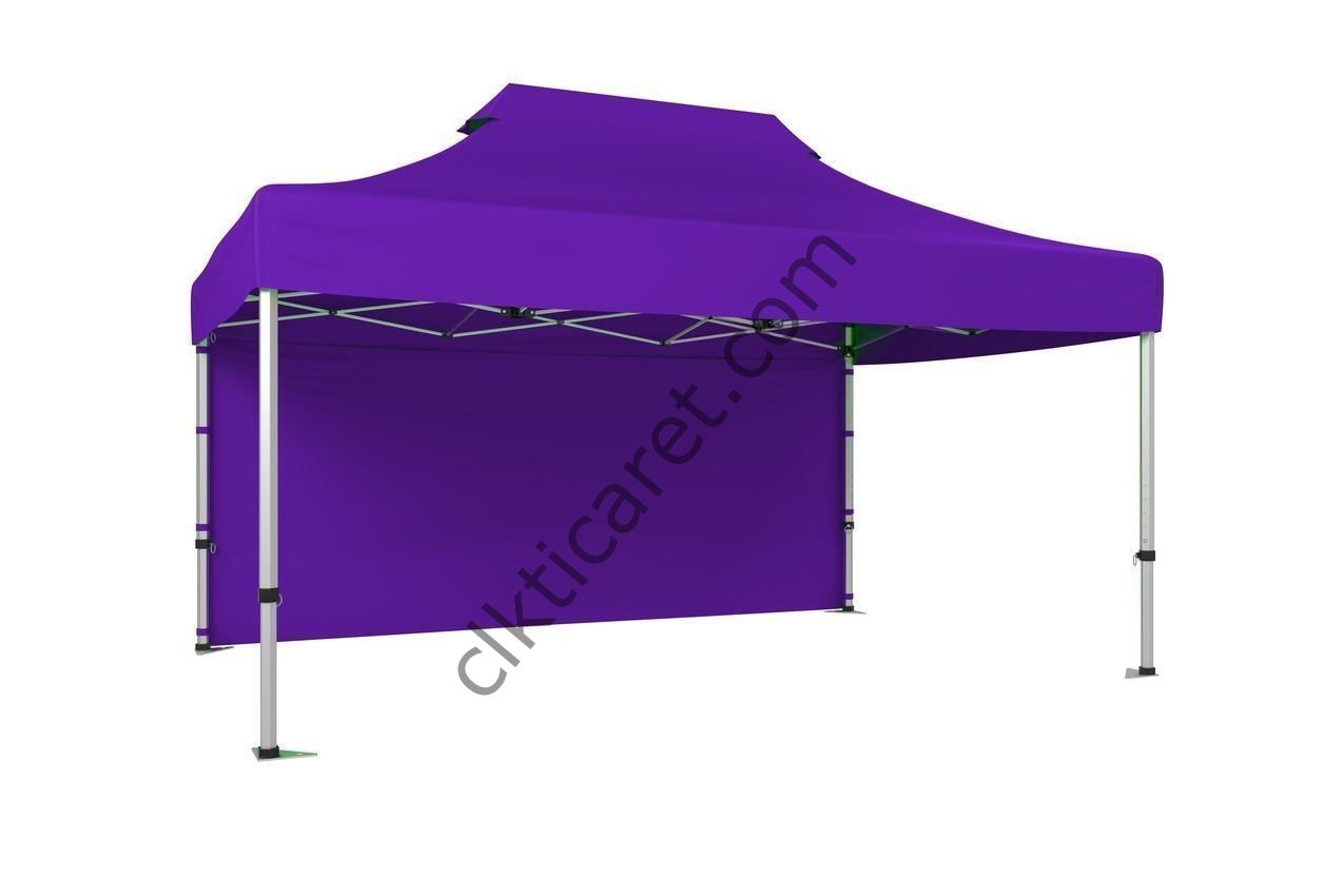 CLK 3x4,5 40 mm Katlanabilir Tente Gazebo Çadır Gazebo Çadır Arkası Kapalı Mor