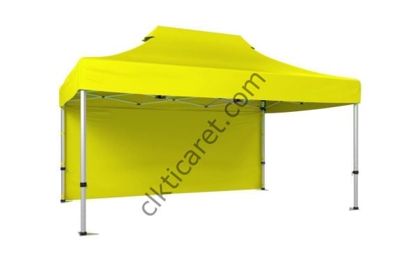CLK 3x4,5 40 mm Katlanabilir Tente Gazebo Çadır Gazebo Çadır Arkası Kapalı Sarı