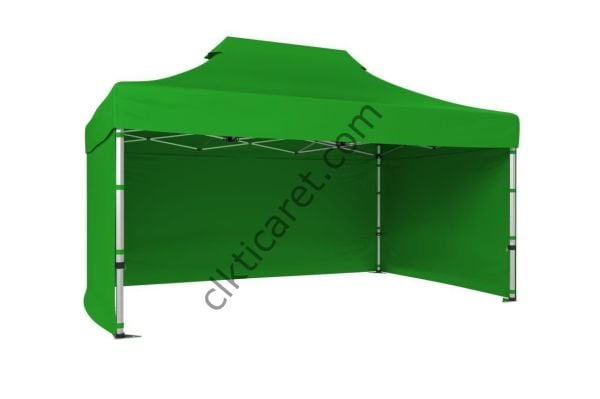 CLK 3x4,5 40 mm Katlanabilir Tente Gazebo Çadır Gazebo Çadır 3 Yan Kapalı Benetton Yeşil