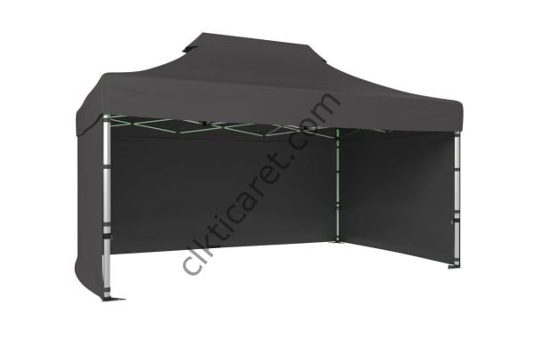CLK 3x4,5 40 mm Katlanabilir Tente Gazebo Çadır Gazebo Çadır 3 Yan Kapalı Gri