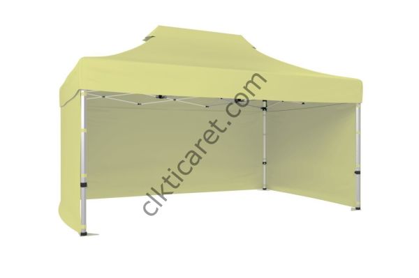 CLK 3x4,5 40 mm Katlanabilir Tente Gazebo Çadır Gazebo Çadır 3 Yan Kapalı Krem