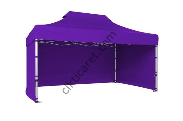 CLK 3x4,5 40 mm Katlanabilir Tente Gazebo Çadır Gazebo Çadır 3 Yan Kapalı Mor