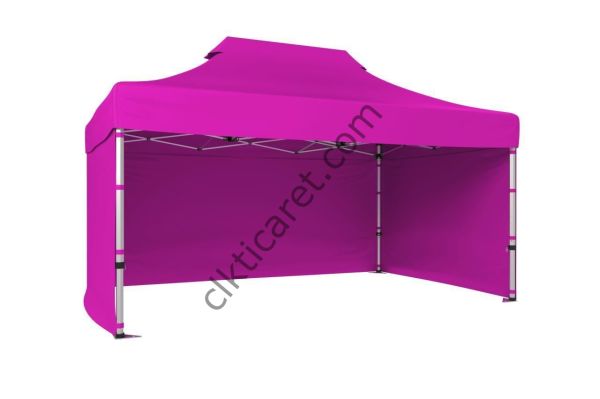 CLK 3x4,5 40 mm Katlanabilir Tente Gazebo Çadır Gazebo Çadır 3 Yan Kapalı Pembe