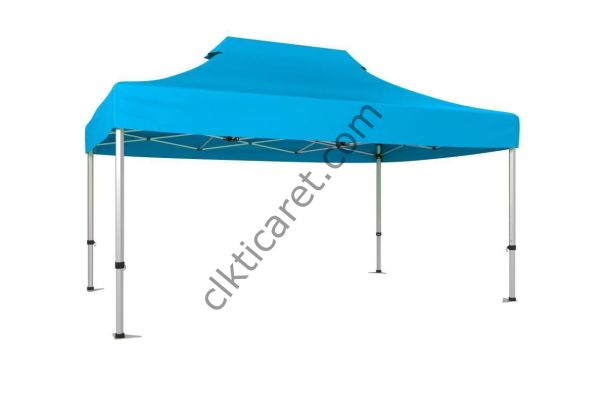 CLK 3x4,5 40mm Alüminyum Katlanabilir Tente Gazebo Çadır Açık Mavi (Turkuaz)
