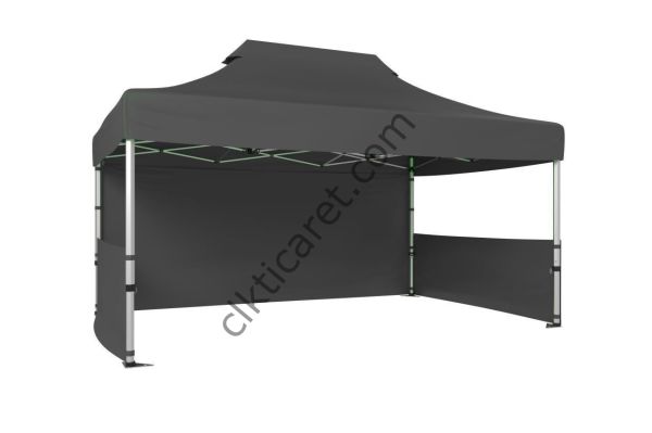 CLK 3x4,5 40 mm Katlanabilir Tente Gazebo Çadır Gazebo Çadır 1 Tam Duvar 2 Yarım Duvar Gri