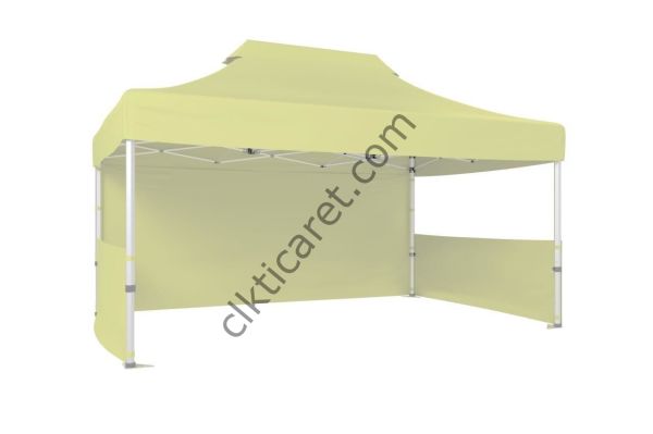 CLK 3x4,5 40 mm Katlanabilir Tente Gazebo Çadır Gazebo Çadır 1 Tam Duvar 2 Yarım Duvar Krem