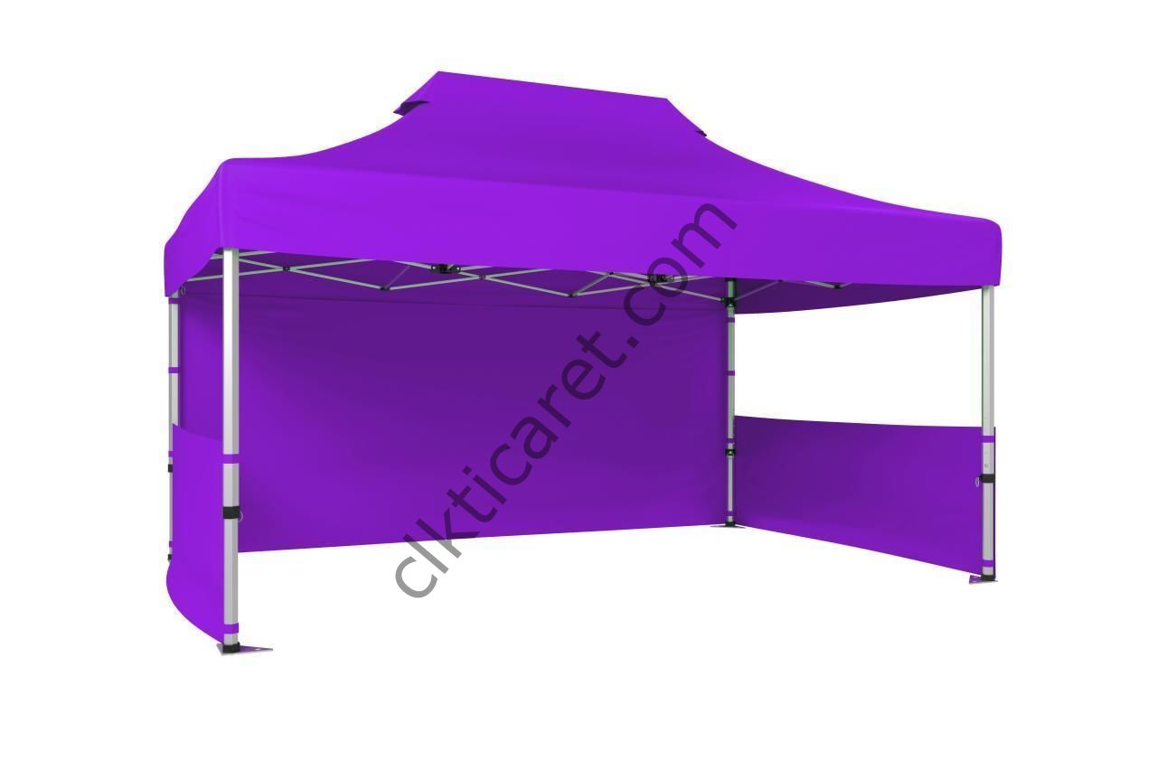 CLK 3x4,5 40 mm Katlanabilir Tente Gazebo Çadır Gazebo Çadır 1 Tam Duvar 2 Yarım Duvar Lila