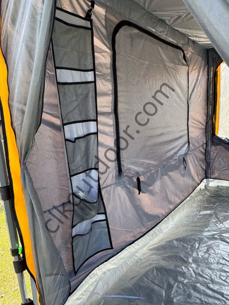 CLK 3x3 mt Yeni Nesil 2 Kapı 4 Pencere 40 mm Kısa Bagaj Boy 115 cm Gazebo Portatif Kamp Çadırı Gri