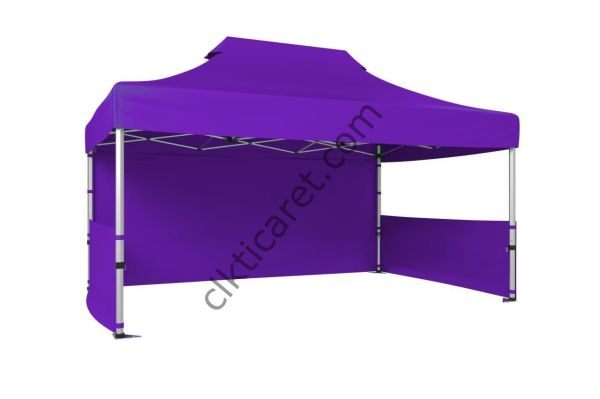 CLK 3x4,5 40 mm Katlanabilir Tente Gazebo Çadır Gazebo Çadır 1 Tam Duvar 2 Yarım Duvar Mor