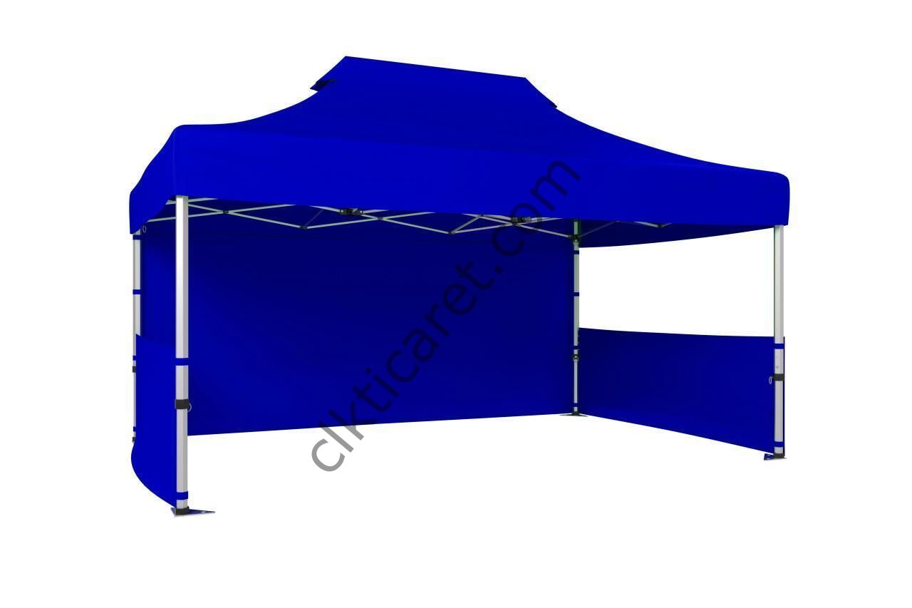 CLK 3x4,5 40 mm Katlanabilir Tente Gazebo Çadır Gazebo Çadır 1 Tam Duvar 2 Yarım Duvar Saks Mavi