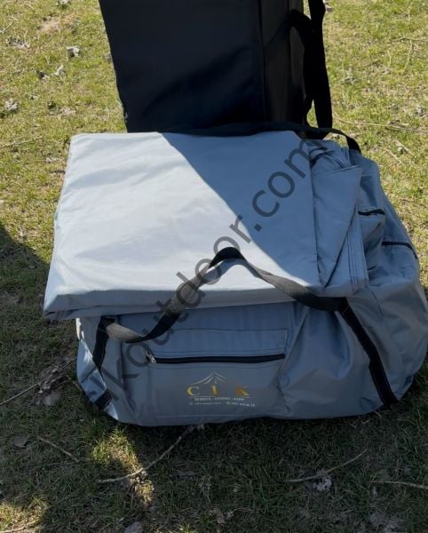 CLK 3x3 Metre 30 mm Profil Yeni Nesil 2 Kapı 4 Sineklikli  Portatif Katlanır Portatif Gazebo Kamp Çadır Krem