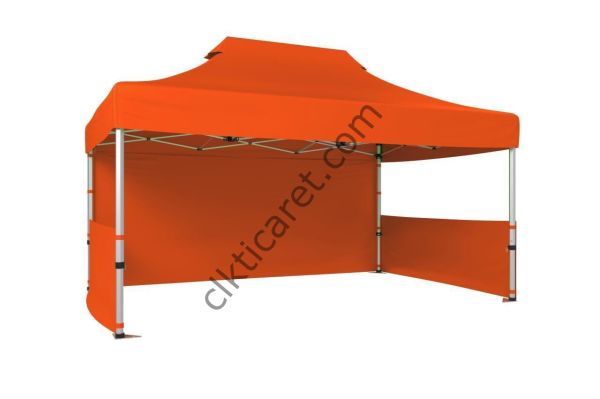 CLK 3x4,5 40 mm Katlanabilir Tente Gazebo Çadır Gazebo Çadır 1 Tam Duvar 2 Yarım Duvar Turuncu