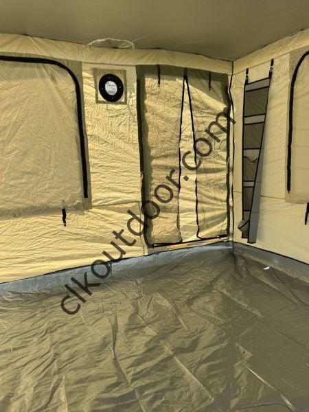 CLK 3x3 mt 40 mm Yeni Nesil 2 Kapı 4 Pencere Gazebo Portatif Kamp Çadırı Krem