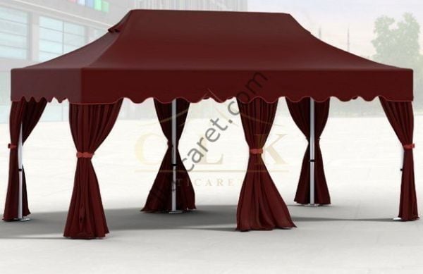 CLK 3x6 mt 30 mm Garden Katlanabilir Tente Bahçe Çadır Bordo Çardak Bungalow Serisi