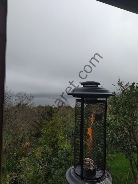 CLK Fener Soba Tüplü Dekoratif Bahçe Isıtıcı Gümüş Gri