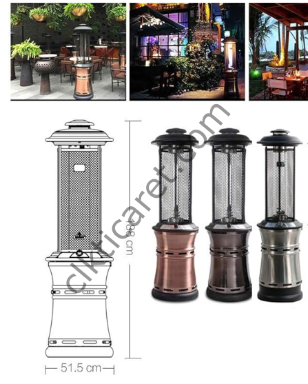 CLK Tüplü Fener Soba Tüplü Dekoratif Bahçe Isıtıcı Çelik Inox Paslanmaz