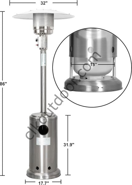CLK Palmiye Tüplü Soba Mantar Şemsiye Tipi Paslanmaz Inox Bahçe Isıtıcı
