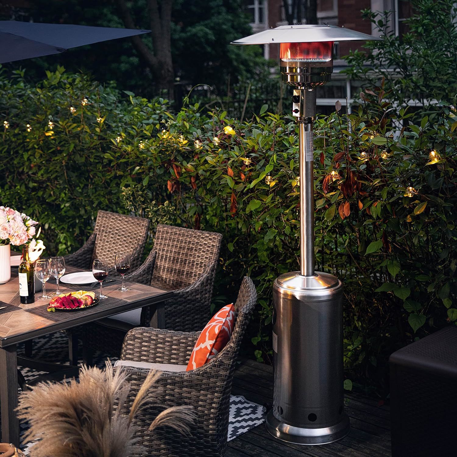 CLK Palmiye Tüplü Soba Mantar Şemsiye Tipi Paslanmaz Inox Bahçe Isıtıcı