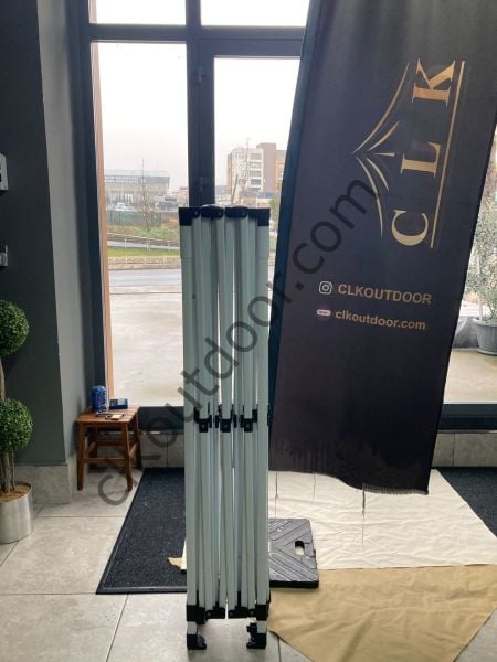 CLK 3x4,5 30 mm Katlanabilir Tente Gazebo Portatif Çadır Siyah