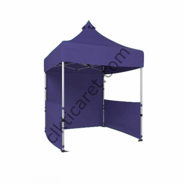 CLK 2x2 40mm Alüminyum Katlanabilir Tente Gazebo Çadır 1 Tam 2 Yarım Duvar Lacivert