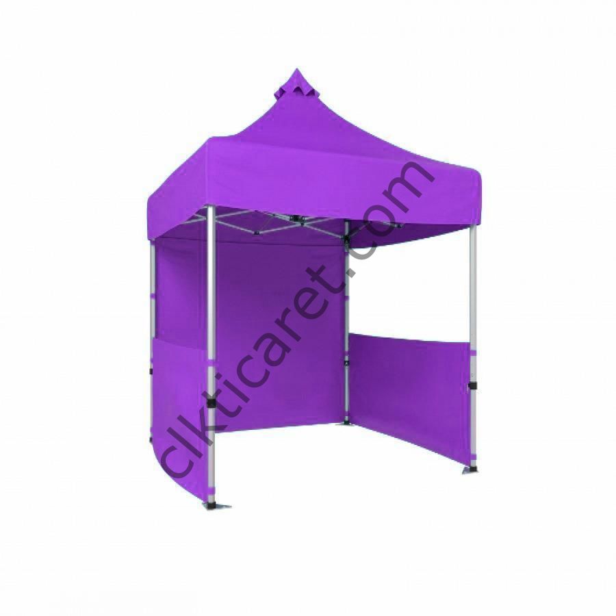 CLK 2x2 40mm Alüminyum Katlanabilir Tente Gazebo Çadır 1 Tam 2 Yarım Duvar Lila