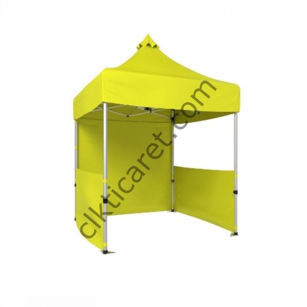 CLK 2x2 40mm Alüminyum Katlanabilir Tente Gazebo Çadır 1 Tam 2 Yarım Duvar Sarı