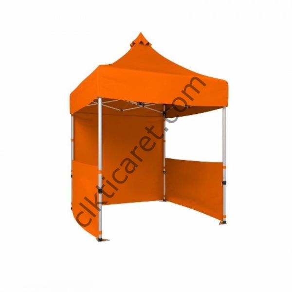 CLK 2x2 40mm Alüminyum Katlanabilir Tente Gazebo Çadır 1 Tam 2 Yarım Duvar Turuncu