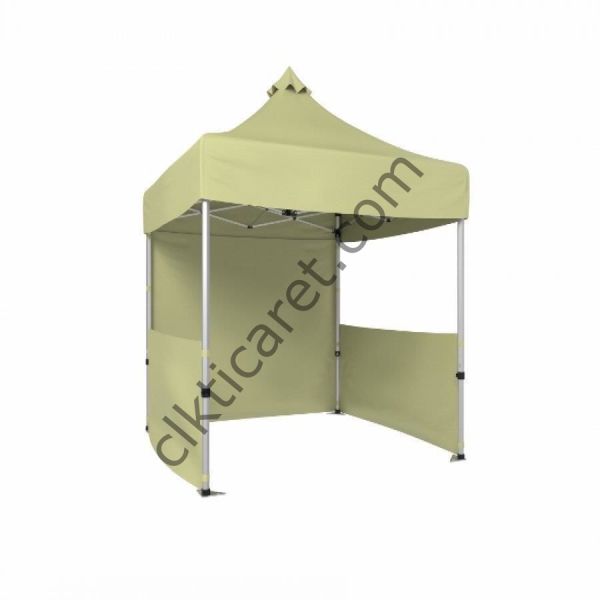 CLK 2x2 40mm Alüminyum Katlanabilir Tente Gazebo Çadır 1 Tam 2 Yarım Duvar Krem