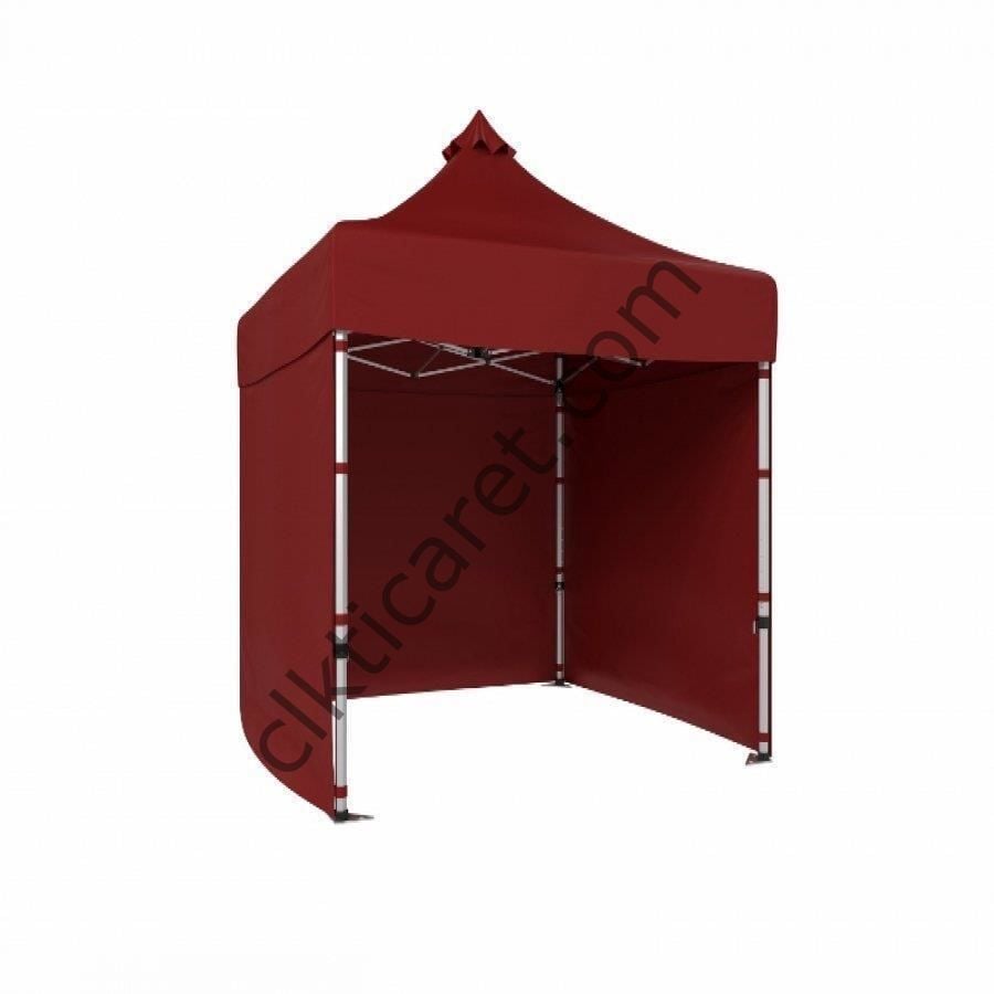 CLK 2x2 40mm Alüminyum Katlanabilir Tente Gazebo Çadır 3 Kenar Kapalı Bordo