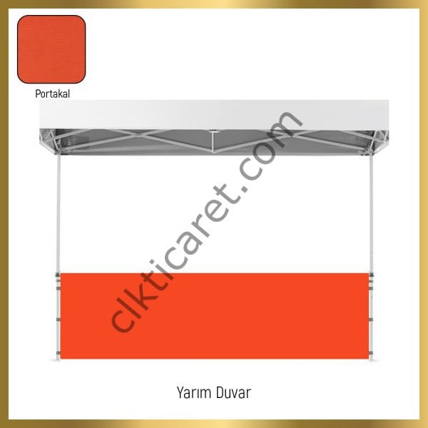 CLK 2x2 Katlanabilir Tente Gazebo Portatif Çadır 1 Tam Duvar 3 Yarım Duvar
