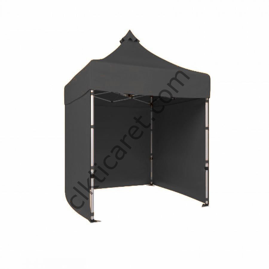 CLK 2x2 40mm Alüminyum Katlanabilir Tente Gazebo Çadır 3 Kenar Kapalı Gri